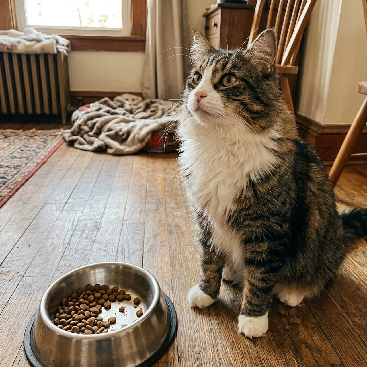 Katze am Futternapf